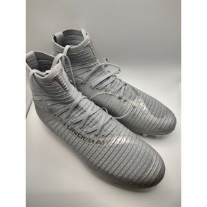 Under Armour UA Highlight MC 2.0 Knit Gray Football Cleats‎ Men 9.5 Gray High